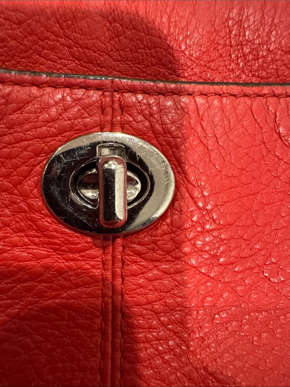 Coach Red Pebbled Leather Crossbody Bag